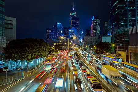 街景香港街头夜景设计图片