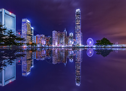 香港夜景简约大气城市背景图高清图片