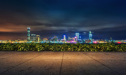 创意别墅带豪车香港夜景背景