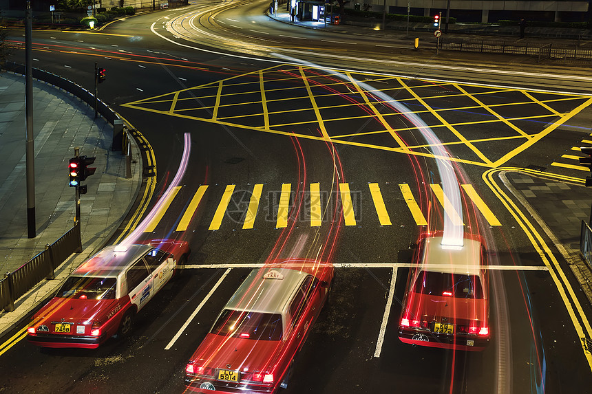 香港街头夜景图片