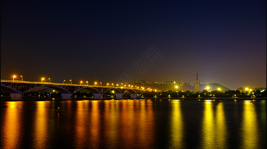 建筑橘子洲大桥夜景背景