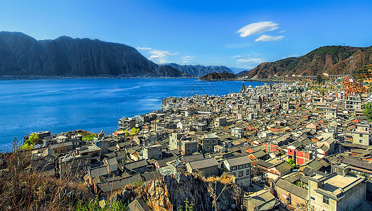 大理风景大理洱海边的双廊镇背景