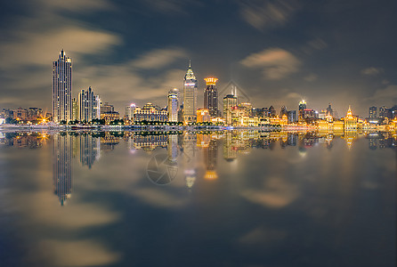 上海浦江夜景百年外滩背景