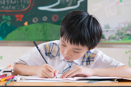 小学生卡通学习的男孩子背景