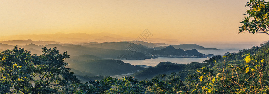 俯瞰山岭山川美景高清图片