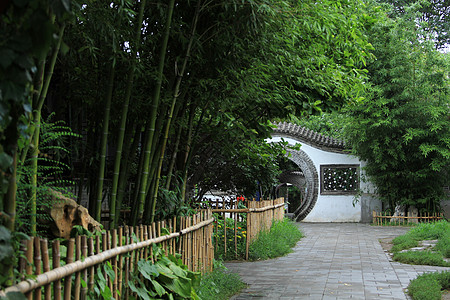 中式庭院竹林庭院高清图片