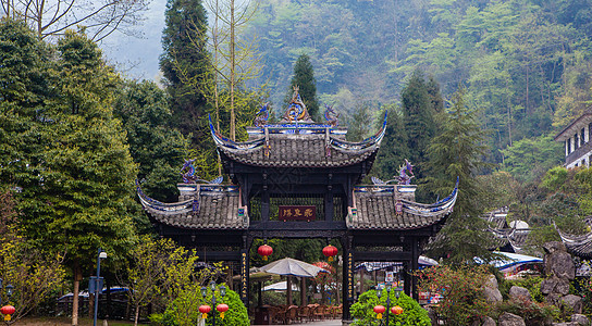 古花纹四川 青城山背景