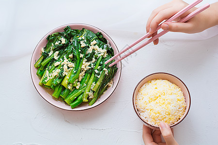 蒜蓉菠菜午餐素食蒜蓉白菜背景