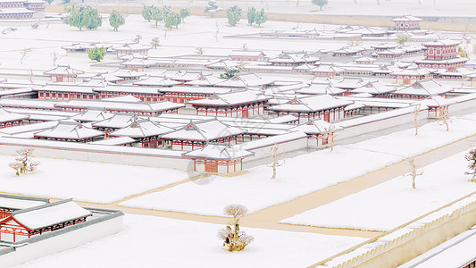 大明宫雪模型西安雪高清图片