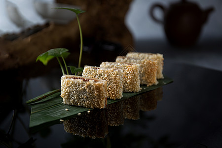 芝麻植物苏式红豆酥背景