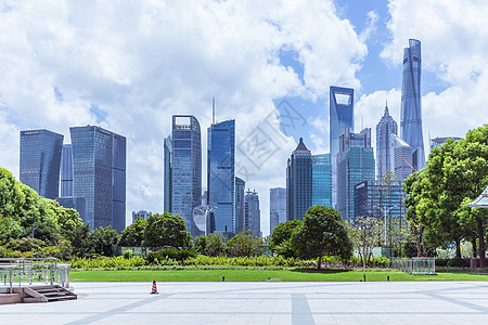 上海城市天际线浦东陆家嘴现代建筑背景