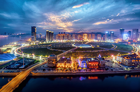 海景照片大连星海广场夜景背景