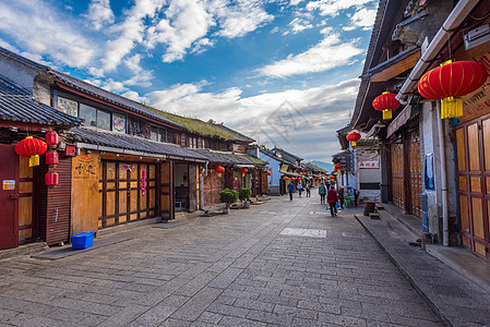 大理古城旅游目的地石板路高清图片