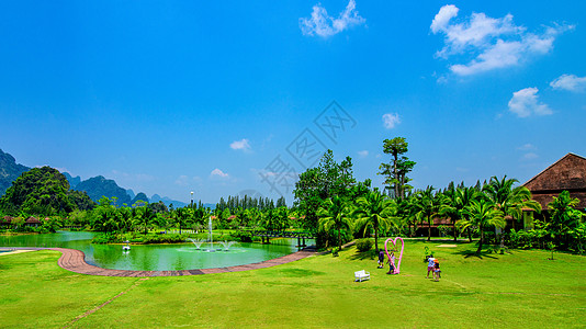 休闲山庄度假山庄风景背景