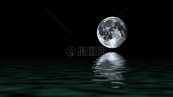 海面上的月亮倒影图片