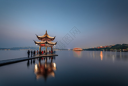 杭州西湖聚贤亭景观背景图片
