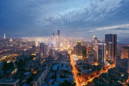 俯拍城市风光夜景大连东部夜景背景