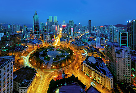 历史建筑大连中山广场夜景背景