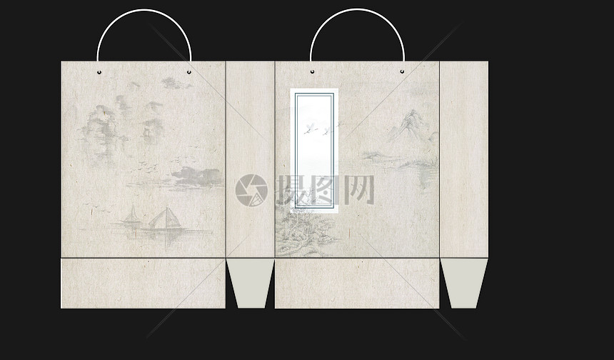 古典手提袋展开图