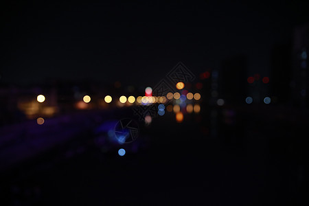 河边夜景夜晚的霓虹灯背景