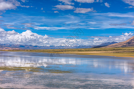 西藏朝拜水天一色背景