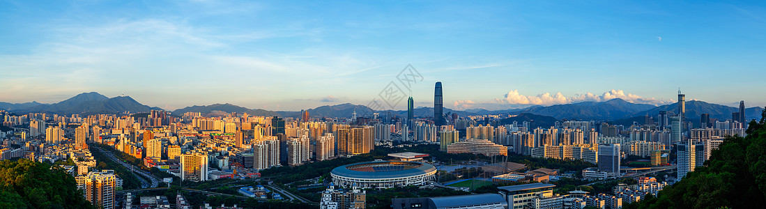 城市夕阳粤港澳大湾区皂基高清图片