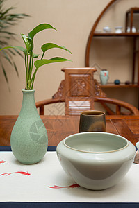 中国风传统茶具茶庄高清图片素材
