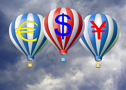 货币热气球投资理财高清图片
