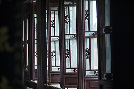 中国风极简建筑中国元素的窗背景