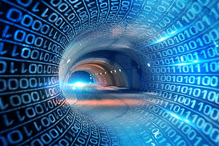 科技隧道二进制代码高清图片