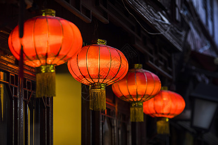 古代新年中国风的灯笼背景