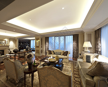 欧式奢华客厅室内设计效果图图片