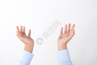 商务男士双手托举动作手势图片