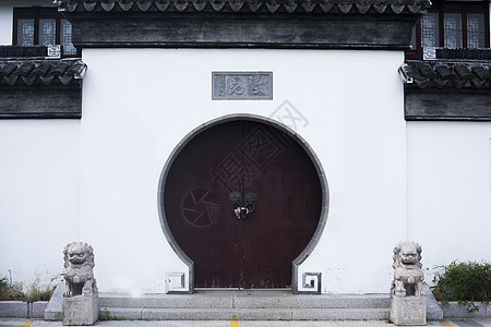 水墨古筝中国风极简设计建筑背景