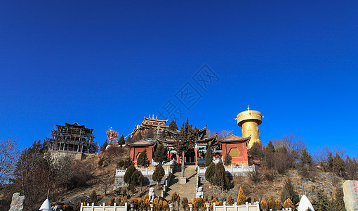 云南风情香格里拉大佛寺转经筒背景