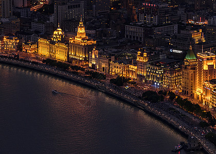 上海城市风光外滩夜景背景图片