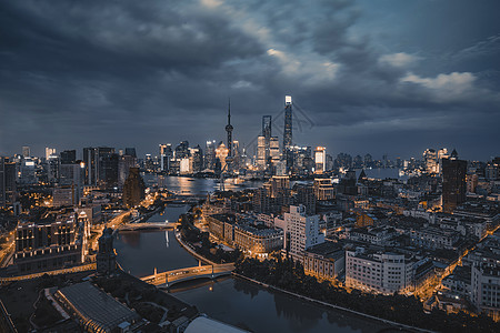 风起云涌陆家嘴城市建筑风光背景图片