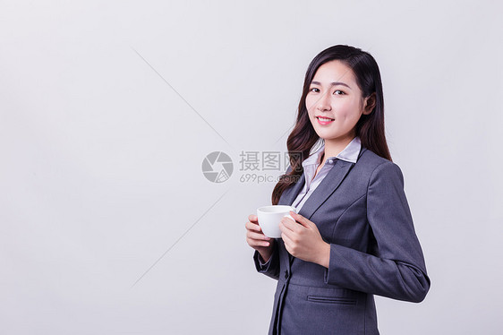 职业女性休息喝咖啡形象图片