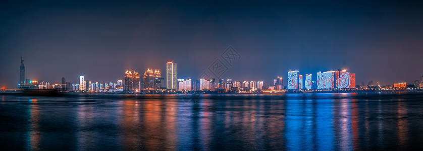 夜晚101武汉长江两岸夜景图背景