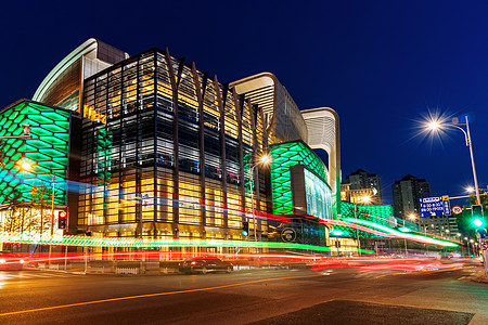 路边建筑城市夜晚光景背景