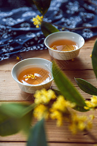 桂花酒素材中秋饮品桂花茶背景