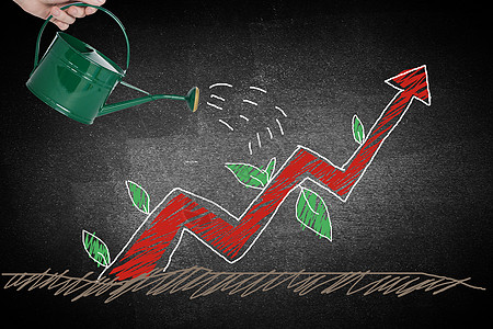绿叶手绘懂得投资的商业趋势图设计图片
