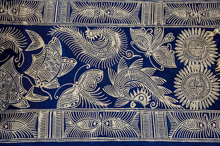 动物花纹侗族家织布印染纹饰背景