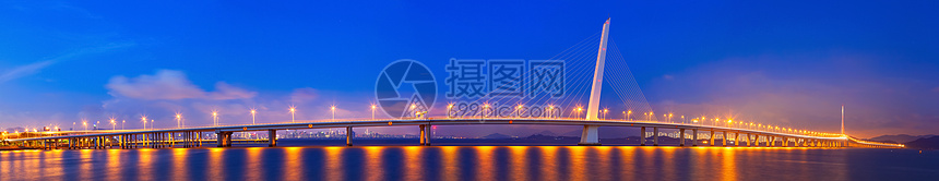 跨海大桥城市夜景图片