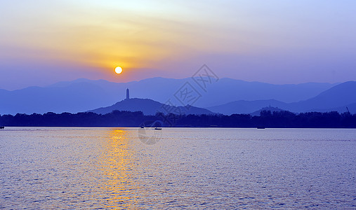 颐和园夕阳图片