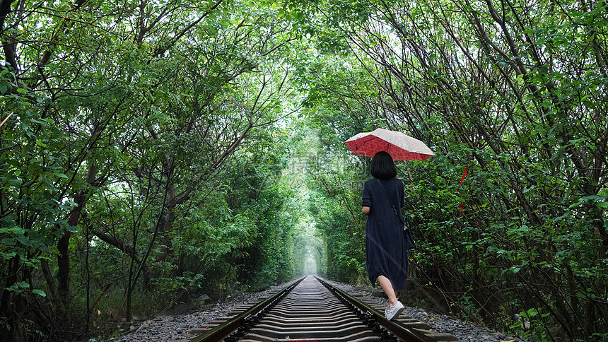 南京江宁区爱情隧道唯美照片图片