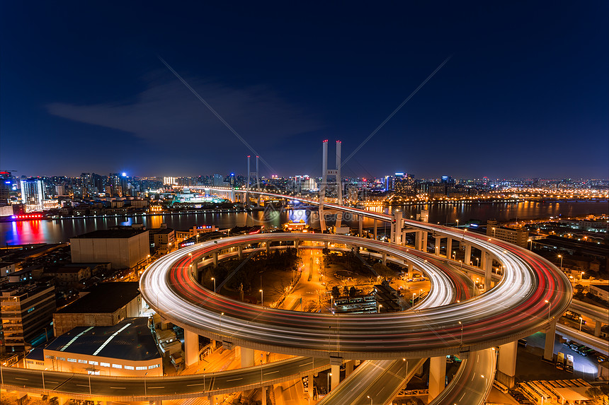 上海魔都南浦大桥夜景图片