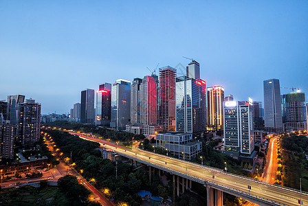 重庆江北嘴建筑群蓝色高清图片
