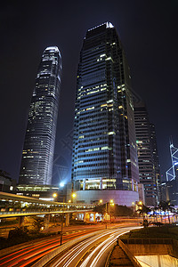 香港夜景车轨背景图片