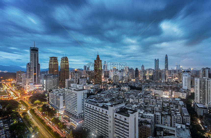 罗湖夜景城市建筑风光